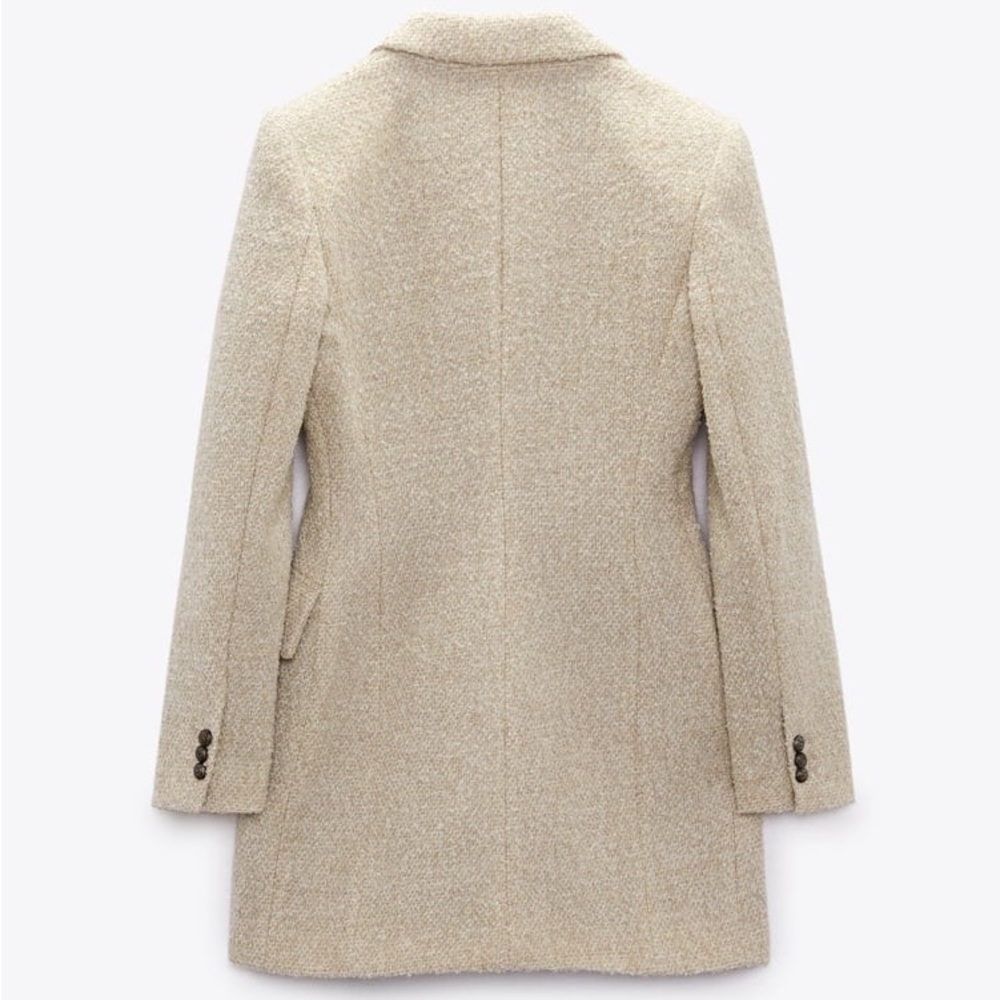 Zara Longline Wool Blend Bouclé Blazer - Picture 15 of 17